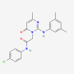 molecular formula C21H21ClN4O2 B11189860 N-(4-chlorophenyl)-2-{2-[(3,5-dimethylphenyl)amino]-4-methyl-6-oxopyrimidin-1(6H)-yl}acetamide 