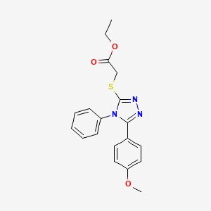 molecular formula C19H19N3O3S B11189882 ethyl 2-{[5-(4-methoxyphenyl)-4-phenyl-4H-1,2,4-triazol-3-yl]sulfanyl}acetate 