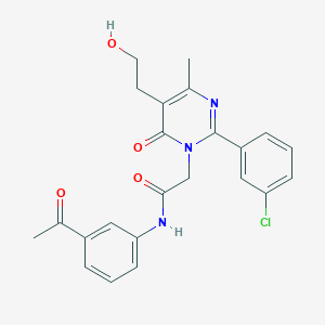 molecular formula C23H22ClN3O4 B11189979 N-(3-acetylphenyl)-2-[2-(3-chlorophenyl)-5-(2-hydroxyethyl)-4-methyl-6-oxopyrimidin-1(6H)-yl]acetamide 