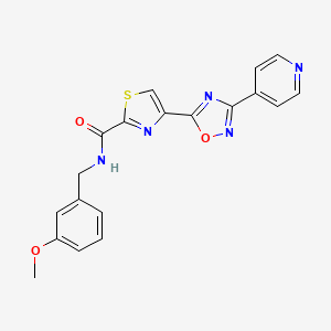 molecular formula C19H15N5O3S B11190189 N-(3-methoxybenzyl)-4-[3-(pyridin-4-yl)-1,2,4-oxadiazol-5-yl]-1,3-thiazole-2-carboxamide 