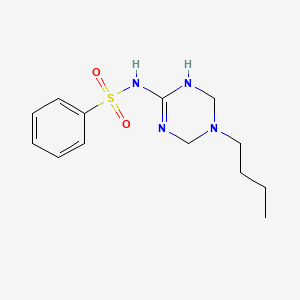 molecular formula C13H20N4O2S B11190246 N-(5-butyl-1,4,5,6-tetrahydro-1,3,5-triazin-2-yl)benzenesulfonamide 