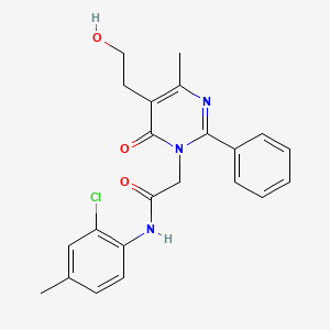 molecular formula C22H22ClN3O3 B11190261 N-(2-chloro-4-methylphenyl)-2-[5-(2-hydroxyethyl)-4-methyl-6-oxo-2-phenylpyrimidin-1(6H)-yl]acetamide 