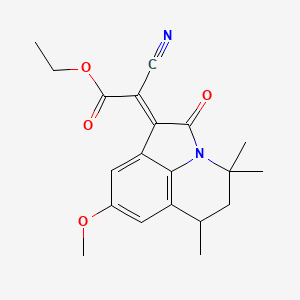 molecular formula C20H22N2O4 B11190267 ethyl (2E)-cyano(8-methoxy-4,4,6-trimethyl-2-oxo-5,6-dihydro-4H-pyrrolo[3,2,1-ij]quinolin-1(2H)-ylidene)ethanoate 