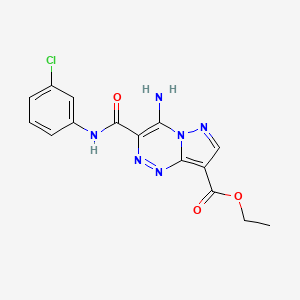 molecular formula C15H13ClN6O3 B11190268 Ethyl 4-amino-3-[(3-chlorophenyl)carbamoyl]pyrazolo[5,1-c][1,2,4]triazine-8-carboxylate 