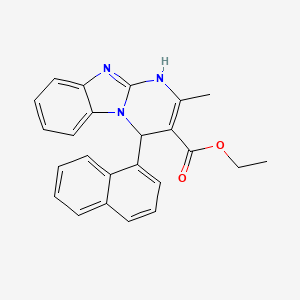 molecular formula C24H21N3O2 B11190388 Ethyl 2-methyl-4-(naphthalen-1-yl)-1,4-dihydropyrimido[1,2-a]benzimidazole-3-carboxylate 