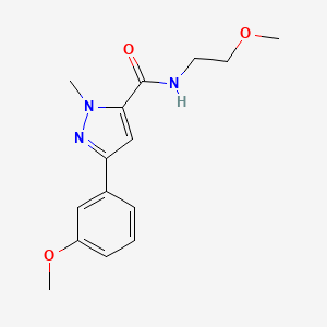 molecular formula C15H19N3O3 B11190393 N-(2-methoxyethyl)-3-(3-methoxyphenyl)-1-methyl-1H-pyrazole-5-carboxamide 