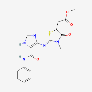 molecular formula C17H17N5O4S B11190485 methyl [(2Z)-3-methyl-4-oxo-2-{[5-(phenylcarbamoyl)-1H-imidazol-4-yl]imino}-1,3-thiazolidin-5-yl]acetate 