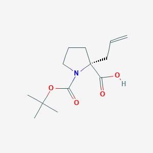 molecular formula C13H21NO4 B111905 (R)-2-烯丙基-1-(叔丁氧羰基)吡咯烷-2-羧酸 CAS No. 144085-23-4