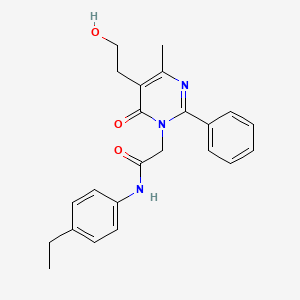molecular formula C23H25N3O3 B11190551 N-(4-ethylphenyl)-2-[5-(2-hydroxyethyl)-4-methyl-6-oxo-2-phenylpyrimidin-1(6H)-yl]acetamide 