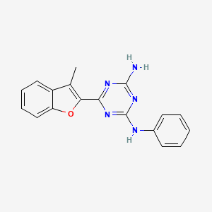 molecular formula C18H15N5O B11190572 6-(3-methyl-1-benzofuran-2-yl)-2-N-phenyl-1,3,5-triazine-2,4-diamine 