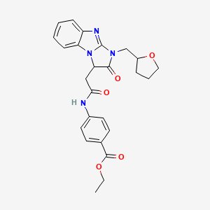 molecular formula C25H26N4O5 B11190576 ethyl 4-({[2-oxo-1-(tetrahydrofuran-2-ylmethyl)-2,3-dihydro-1H-imidazo[1,2-a]benzimidazol-3-yl]acetyl}amino)benzoate 
