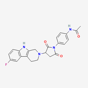 molecular formula C23H21FN4O3 B11190595 N-{4-[3-(6-fluoro-1,3,4,9-tetrahydro-2H-beta-carbolin-2-yl)-2,5-dioxopyrrolidin-1-yl]phenyl}acetamide 