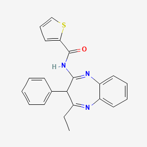 molecular formula C22H19N3OS B11190622 N-(4-ethyl-3-phenyl-3H-1,5-benzodiazepin-2-yl)thiophene-2-carboxamide 