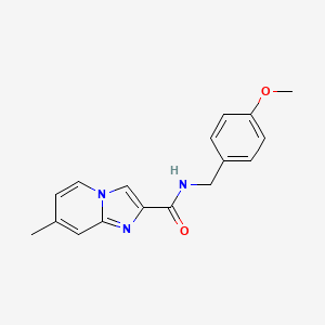 molecular formula C17H17N3O2 B11190677 N-[(4-methoxyphenyl)methyl]-7-methylimidazo[1,2-a]pyridine-2-carboxamide 
