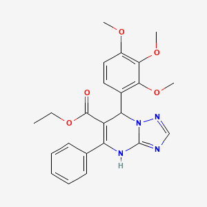 molecular formula C23H24N4O5 B11190695 Ethyl 5-phenyl-7-(2,3,4-trimethoxyphenyl)-4,7-dihydro[1,2,4]triazolo[1,5-a]pyrimidine-6-carboxylate 