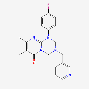 molecular formula C20H20FN5O B11190749 1-(4-fluorophenyl)-7,8-dimethyl-3-(pyridin-3-ylmethyl)-1,2,3,4-tetrahydro-6H-pyrimido[1,2-a][1,3,5]triazin-6-one 