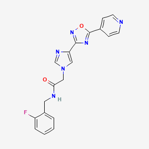 molecular formula C19H15FN6O2 B11190900 N-(2-fluorobenzyl)-2-{4-[5-(pyridin-4-yl)-1,2,4-oxadiazol-3-yl]-1H-imidazol-1-yl}acetamide 