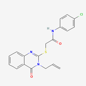 molecular formula C19H16ClN3O2S B11191061 N-(4-chlorophenyl)-2-{[4-oxo-3-(prop-2-en-1-yl)-3,4-dihydroquinazolin-2-yl]sulfanyl}acetamide 
