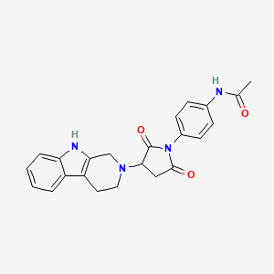 molecular formula C23H22N4O3 B11191084 N~1~-{4-[2,5-dioxo-3-(1,3,4,9-tetrahydro-2H-beta-carbolin-2-yl)-1-pyrrolidinyl]phenyl}acetamide 