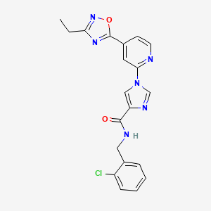 molecular formula C20H17ClN6O2 B11191235 N-(2-chlorobenzyl)-1-[4-(3-ethyl-1,2,4-oxadiazol-5-yl)pyridin-2-yl]-1H-imidazole-4-carboxamide 