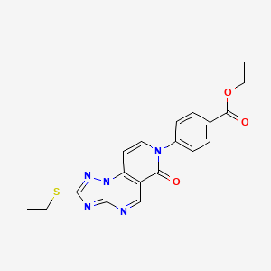 molecular formula C19H17N5O3S B11191236 ethyl 4-[2-(ethylsulfanyl)-6-oxopyrido[3,4-e][1,2,4]triazolo[1,5-a]pyrimidin-7(6H)-yl]benzoate 