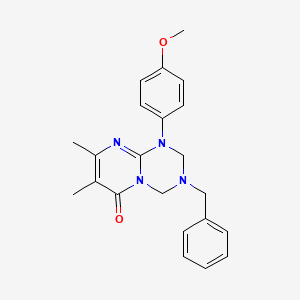 molecular formula C22H24N4O2 B11191435 3-benzyl-1-(4-methoxyphenyl)-7,8-dimethyl-1,2,3,4-tetrahydro-6H-pyrimido[1,2-a][1,3,5]triazin-6-one 
