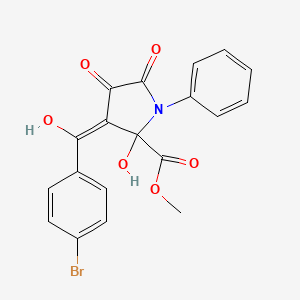 molecular formula C19H14BrNO6 B11191509 methyl 3-(4-bromobenzoyl)-2,4-dihydroxy-5-oxo-1-phenyl-2,5-dihydro-1H-pyrrole-2-carboxylate 