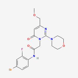 molecular formula C18H20BrFN4O4 B11191562 N-(4-bromo-2-fluorophenyl)-2-[4-(methoxymethyl)-2-(morpholin-4-yl)-6-oxopyrimidin-1(6H)-yl]acetamide 
