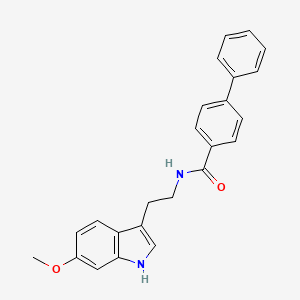 molecular formula C24H22N2O2 B11191575 N-[2-(6-methoxy-1H-indol-3-yl)ethyl]biphenyl-4-carboxamide 