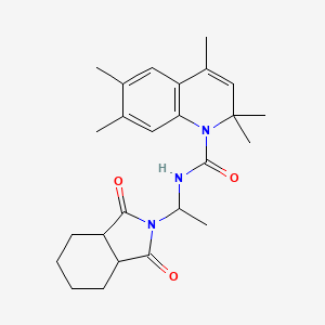 molecular formula C25H33N3O3 B11191642 N-(1-(1,3-dioxooctahydro-2H-isoindol-2-yl)ethyl)-2,2,4,6,7-pentamethyl-1(2H)-quinolinecarboxamide 