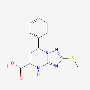 molecular formula C13H12N4O2S B11191687 2-(Methylsulfanyl)-7-phenyl-4,7-dihydro[1,2,4]triazolo[1,5-a]pyrimidine-5-carboxylic acid 