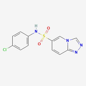 molecular formula C12H9ClN4O2S B11191787 N-(4-chlorophenyl)[1,2,4]triazolo[4,3-a]pyridine-6-sulfonamide 