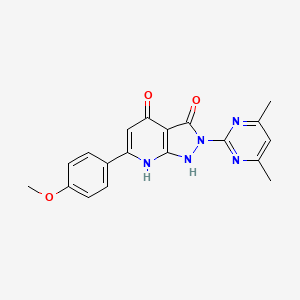 molecular formula C19H17N5O3 B11191790 2-(4,6-dimethylpyrimidin-2-yl)-6-(4-methoxyphenyl)-1H-pyrazolo[3,4-b]pyridine-3,4(2H,7H)-dione 