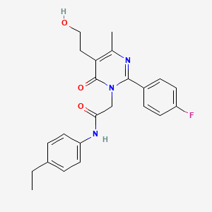 molecular formula C23H24FN3O3 B11191829 N-(4-ethylphenyl)-2-[2-(4-fluorophenyl)-5-(2-hydroxyethyl)-4-methyl-6-oxopyrimidin-1(6H)-yl]acetamide 