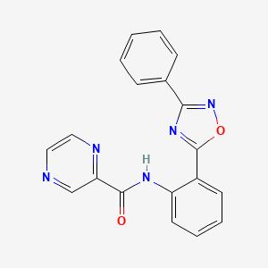 molecular formula C19H13N5O2 B11191853 N-[2-(3-phenyl-1,2,4-oxadiazol-5-yl)phenyl]-2-pyrazinecarboxamide 