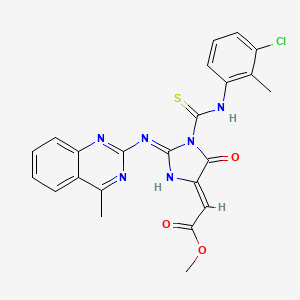molecular formula C23H19ClN6O3S B11192080 methyl (2Z)-{1-[(3-chloro-2-methylphenyl)carbamothioyl]-2-[(4-methylquinazolin-2-yl)amino]-5-oxo-1,5-dihydro-4H-imidazol-4-ylidene}ethanoate 