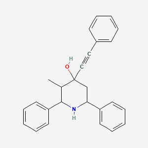 molecular formula C26H25NO B11192107 3-Methyl-2,6-diphenyl-4-(phenylethynyl)piperidin-4-ol CAS No. 57037-29-3