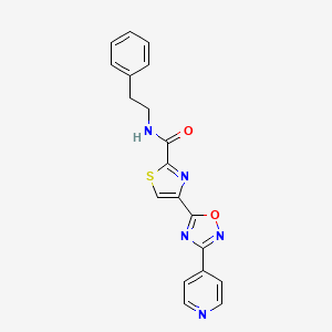 molecular formula C19H15N5O2S B11192140 N-(2-phenylethyl)-4-[3-(pyridin-4-yl)-1,2,4-oxadiazol-5-yl]-1,3-thiazole-2-carboxamide 