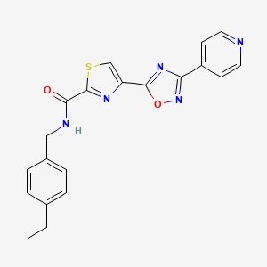 molecular formula C20H17N5O2S B11192181 N-(4-ethylbenzyl)-4-[3-(pyridin-4-yl)-1,2,4-oxadiazol-5-yl]-1,3-thiazole-2-carboxamide 