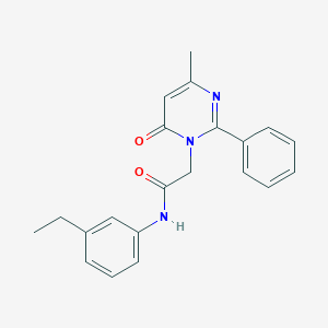 molecular formula C21H21N3O2 B11192367 N-(3-ethylphenyl)-2-(4-methyl-6-oxo-2-phenylpyrimidin-1(6H)-yl)acetamide 