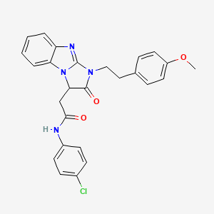 molecular formula C26H23ClN4O3 B11192377 N-(4-chlorophenyl)-2-{1-[2-(4-methoxyphenyl)ethyl]-2-oxo-2,3-dihydro-1H-imidazo[1,2-a]benzimidazol-3-yl}acetamide 