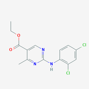 molecular formula C14H13Cl2N3O2 B11192400 Ethyl 2-[(2,4-dichlorophenyl)amino]-4-methylpyrimidine-5-carboxylate 