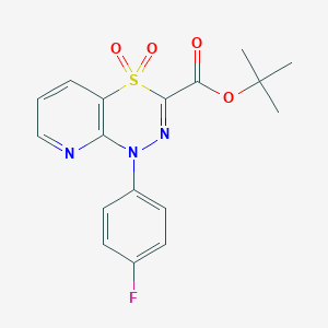 molecular formula C17H16FN3O4S B11192425 tert-butyl 1-(4-fluorophenyl)-1H-pyrido[2,3-e][1,3,4]thiadiazine-3-carboxylate 4,4-dioxide 