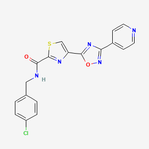 molecular formula C18H12ClN5O2S B11192468 N-(4-chlorobenzyl)-4-[3-(pyridin-4-yl)-1,2,4-oxadiazol-5-yl]-1,3-thiazole-2-carboxamide 