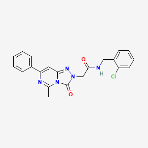 molecular formula C21H18ClN5O2 B11192519 N-(2-chlorobenzyl)-2-(5-methyl-3-oxo-7-phenyl[1,2,4]triazolo[4,3-c]pyrimidin-2(3H)-yl)acetamide 
