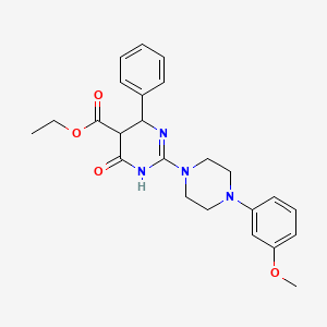 molecular formula C24H28N4O4 B11192615 Ethyl 2-[4-(3-methoxyphenyl)piperazin-1-yl]-4-oxo-6-phenyl-1,4,5,6-tetrahydropyrimidine-5-carboxylate 