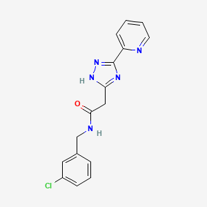 molecular formula C16H14ClN5O B11192621 N-(3-chlorobenzyl)-2-[3-(pyridin-2-yl)-1H-1,2,4-triazol-5-yl]acetamide 