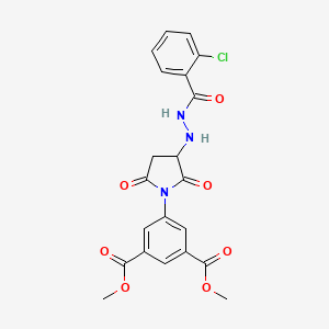 molecular formula C21H18ClN3O7 B11192634 Dimethyl 5-(3-(2-((2-chlorophenyl)carbonyl)hydrazino)-2,5-dioxo-1-pyrrolidinyl)-1,3-benzenedicarboxylate 