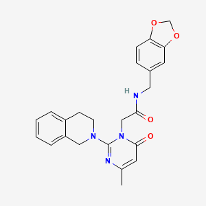 molecular formula C24H24N4O4 B11192716 N-(1,3-benzodioxol-5-ylmethyl)-2-[2-(3,4-dihydroisoquinolin-2(1H)-yl)-4-methyl-6-oxopyrimidin-1(6H)-yl]acetamide 