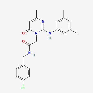 molecular formula C22H23ClN4O2 B11192752 N-(4-chlorobenzyl)-2-{2-[(3,5-dimethylphenyl)amino]-4-methyl-6-oxopyrimidin-1(6H)-yl}acetamide 